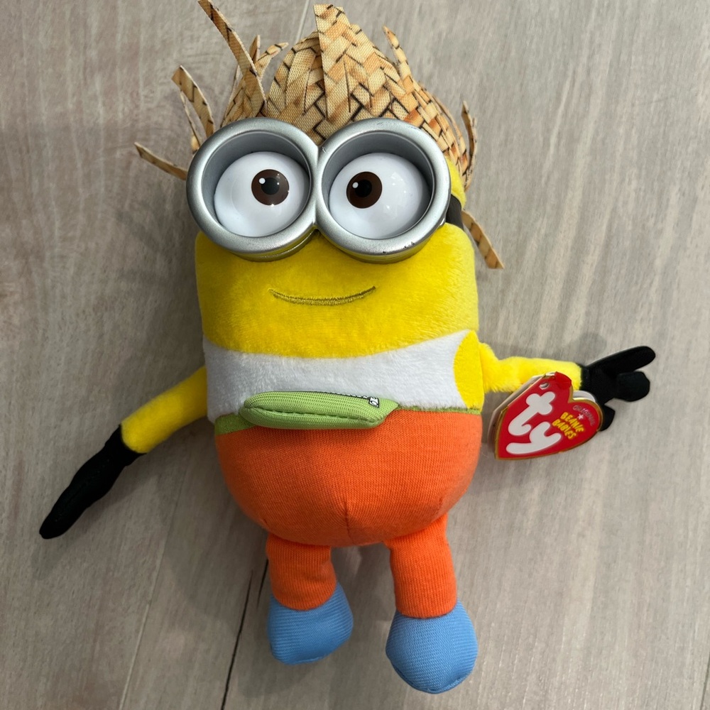 TY Minion Dave Plush Toy - Yellow, Orange, Blue